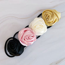 Ladda upp bild till gallerivisning, Hand Picked Satin Rose Hair Tie Set of 4
