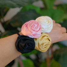 Ladda upp bild till gallerivisning, Hand Picked Satin Rose Hair Tie Set of 4
