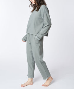 Fabina Solid Color Recycled Cotton French Terry Loungewear Set