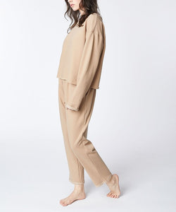 Fabina Solid Color Recycled Cotton French Terry Loungewear Set