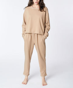 Fabina Solid Color Recycled Cotton French Terry Loungewear Set