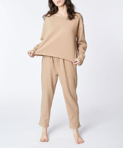 Fabina Solid Color Recycled Cotton French Terry Loungewear Set