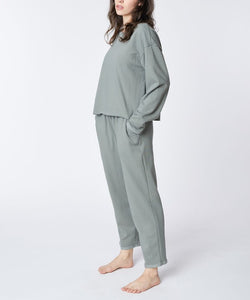 Fabina Solid Color Recycled Cotton French Terry Loungewear Set