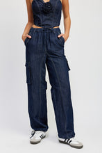 Ladda upp bild till gallerivisning, Emory Park Contrast Stitched Straight Leg Blue Denim Jeans
