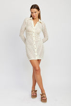 Load image into Gallery viewer, Emory Park Button Down Lace Detailed Mini Shirt Dress
