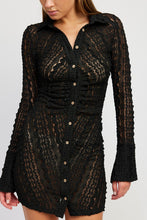 Ladda upp bild till gallerivisning, Emory Park Button Down Lace Detailed Mini Shirt Dress
