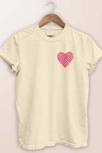 Rebel Stitch Pink Heart Love and Friendship Garment Dye Tee