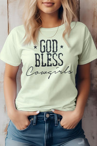 Rebel Stitch GOD Bless Cowgirls Western Graphic Tee