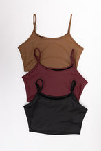 Load image into Gallery viewer, Leto Strappy Vegan Leather Cropped Cami Top
