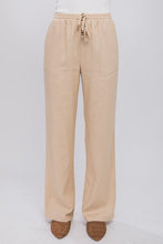 Carregar imagem no visualizador da galeria, Linen Drawstring Waist Long Pants with Pockets
