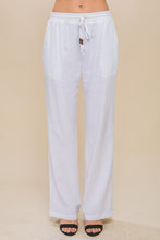 Carregar imagem no visualizador da galeria, Linen Drawstring Waist Long Pants with Pockets
