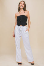 Carregar imagem no visualizador da galeria, Linen Drawstring Waist Long Pants with Pockets
