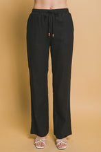 Carregar imagem no visualizador da galeria, Linen Drawstring Waist Long Pants with Pockets
