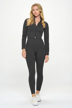 Load image into Gallery viewer, Otos Active 2 Piece Ribbed Seamless Long Sleeve Zip Jacket &amp; Leggings Set
