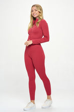 Load image into Gallery viewer, Otos Active 2 Piece Ribbed Seamless Long Sleeve Zip Jacket &amp; Leggings Set
