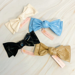 Ellison and Young Patent Double Bow Hair Clip