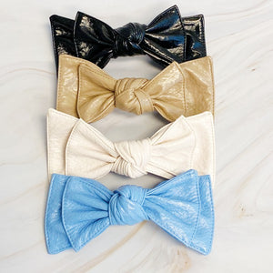 Ellison and Young Patent Double Bow Hair Clip