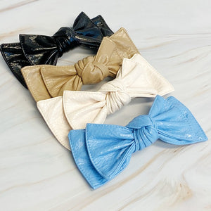 Ellison and Young Patent Double Bow Hair Clip