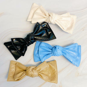 Ellison and Young Patent Double Bow Hair Clip