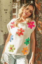 Carregar imagem no visualizador da galeria, Bibi Crochet Flower Embroidered Knit Top
