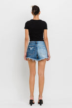 Carregar imagem no visualizador da galeria, Vervet by Flying Monkey Super High Waisted Two Tone Blue Denim Jean Shorts
