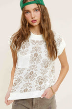 Load image into Gallery viewer, La Miel Flower Pattern Sleeveless Knit Sweater Vest Top
