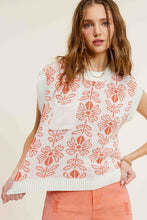 Carregar imagem no visualizador da galeria, La Miel Flower Pattern Sleeveless Knit Sweater Vest Top
