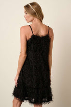 Carregar imagem no visualizador da galeria, Mittoshop Black Feather Ruffle Hem Mini Cami Dress
