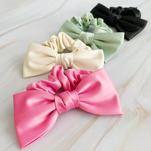 Ellison and Young Satin Bow Tie Hair Scrunchie