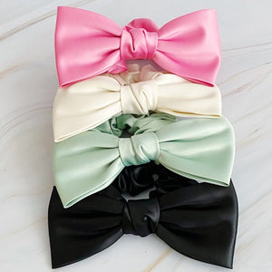 Ellison and Young Satin Bow Tie Hair Scrunchie