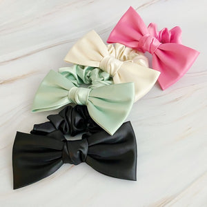 Ellison and Young Satin Bow Tie Hair Scrunchie