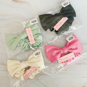 Ellison and Young Satin Bow Tie Hair Scrunchie