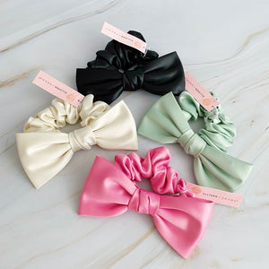 Ellison and Young Satin Bow Tie Hair Scrunchie