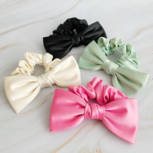 Ellison and Young Satin Bow Tie Hair Scrunchie