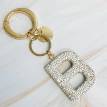 Ladda upp bild till gallerivisning, It Girl Glam Initial Key Chain - Crystal Clear
