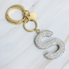 Ladda upp bild till gallerivisning, It Girl Glam Initial Key Chain - Crystal Clear
