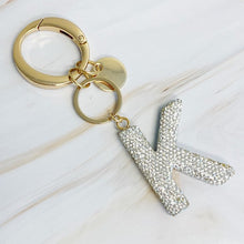 Ladda upp bild till gallerivisning, It Girl Glam Initial Key Chain - Crystal Clear
