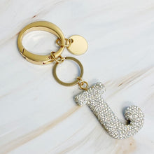 Ladda upp bild till gallerivisning, It Girl Glam Initial Key Chain - Crystal Clear
