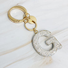 Ladda upp bild till gallerivisning, It Girl Glam Initial Key Chain - Crystal Clear
