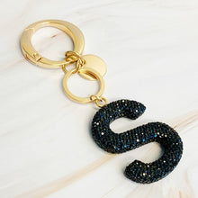 Carregar imagem no visualizador da galeria, It Girl Glam Initial Key Chain - Black Diamonds
