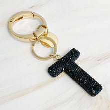 Carregar imagem no visualizador da galeria, It Girl Glam Initial Key Chain - Black Diamonds
