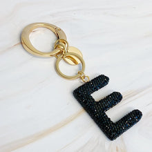 Carregar imagem no visualizador da galeria, It Girl Glam Initial Key Chain - Black Diamonds
