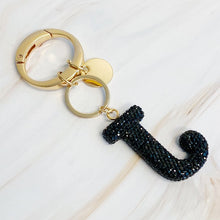 Carregar imagem no visualizador da galeria, It Girl Glam Initial Key Chain - Black Diamonds
