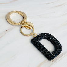 Carregar imagem no visualizador da galeria, It Girl Glam Initial Key Chain - Black Diamonds
