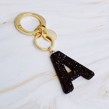 Carregar imagem no visualizador da galeria, It Girl Glam Initial Key Chain - Black Diamonds
