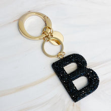 Carregar imagem no visualizador da galeria, It Girl Glam Initial Key Chain - Black Diamonds
