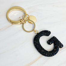 Carregar imagem no visualizador da galeria, It Girl Glam Initial Key Chain - Black Diamonds
