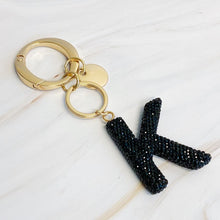 Carregar imagem no visualizador da galeria, It Girl Glam Initial Key Chain - Black Diamonds
