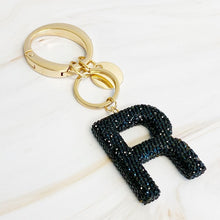 Carregar imagem no visualizador da galeria, It Girl Glam Initial Key Chain - Black Diamonds
