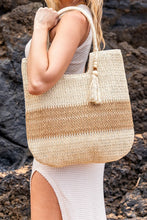 Carregar imagem no visualizador da galeria, Valeria Two-Tone Straw Tote
